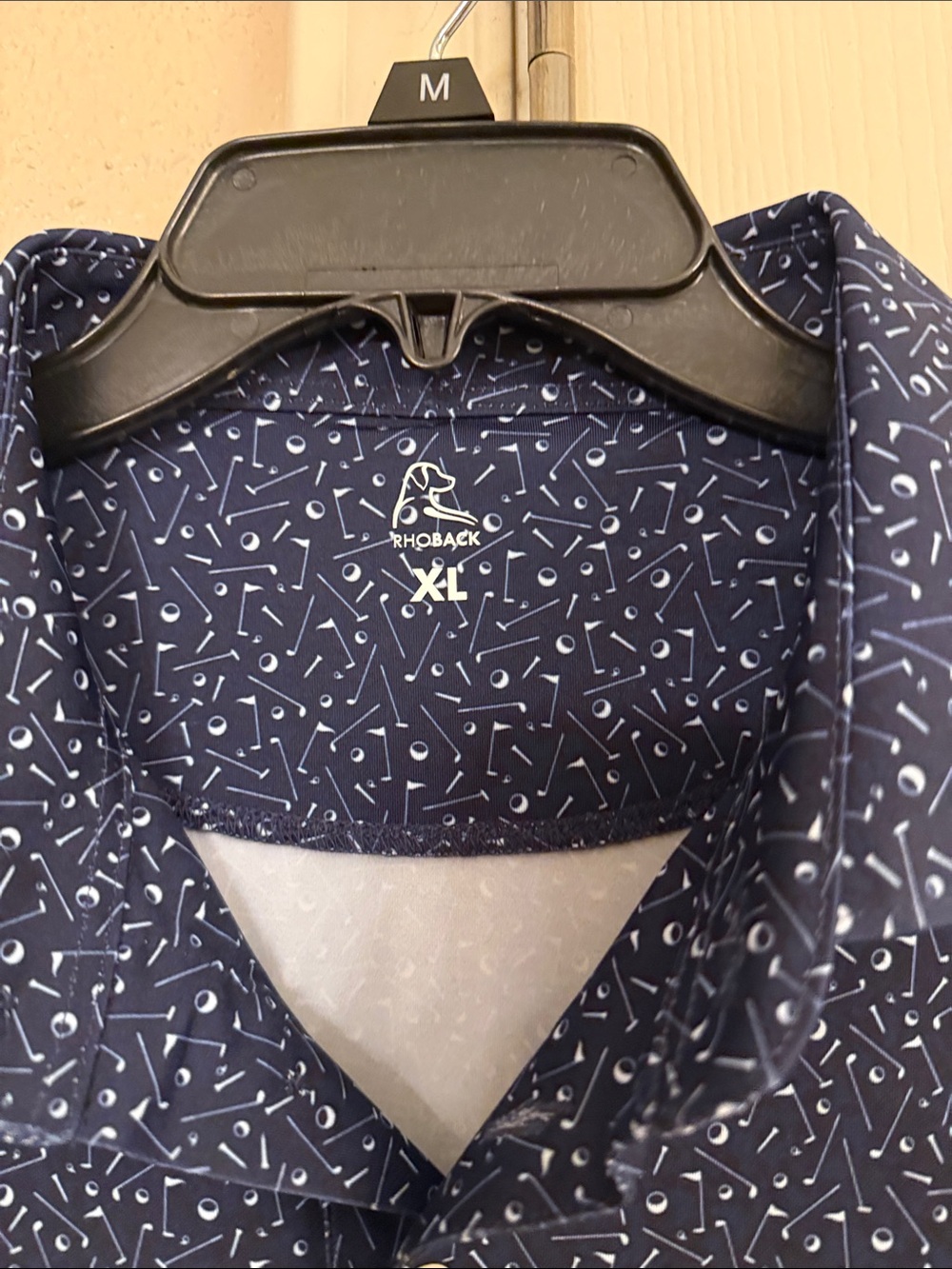 Rhoback NWOT Men's Navy Patterned Polo Shirt - XL - Picture 2 of 4